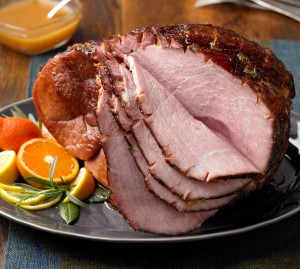 Grlled or roasted diamond-back ham.